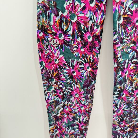 Lululemon Base Pace High-Rise Fleece Tight 28" Sz 2 Floral Electric Multi W5DYRS - Picture 5 of 13